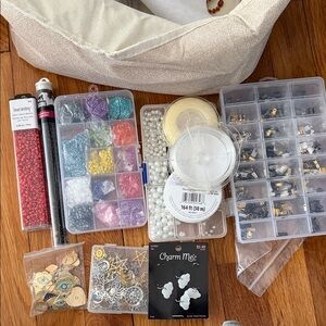 Beige Fabric Storage Bin